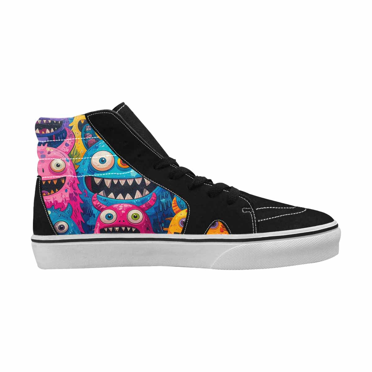 MEN'S Goofy Cartoon Monster High Top Canvas Vibrant Chaos Shoes