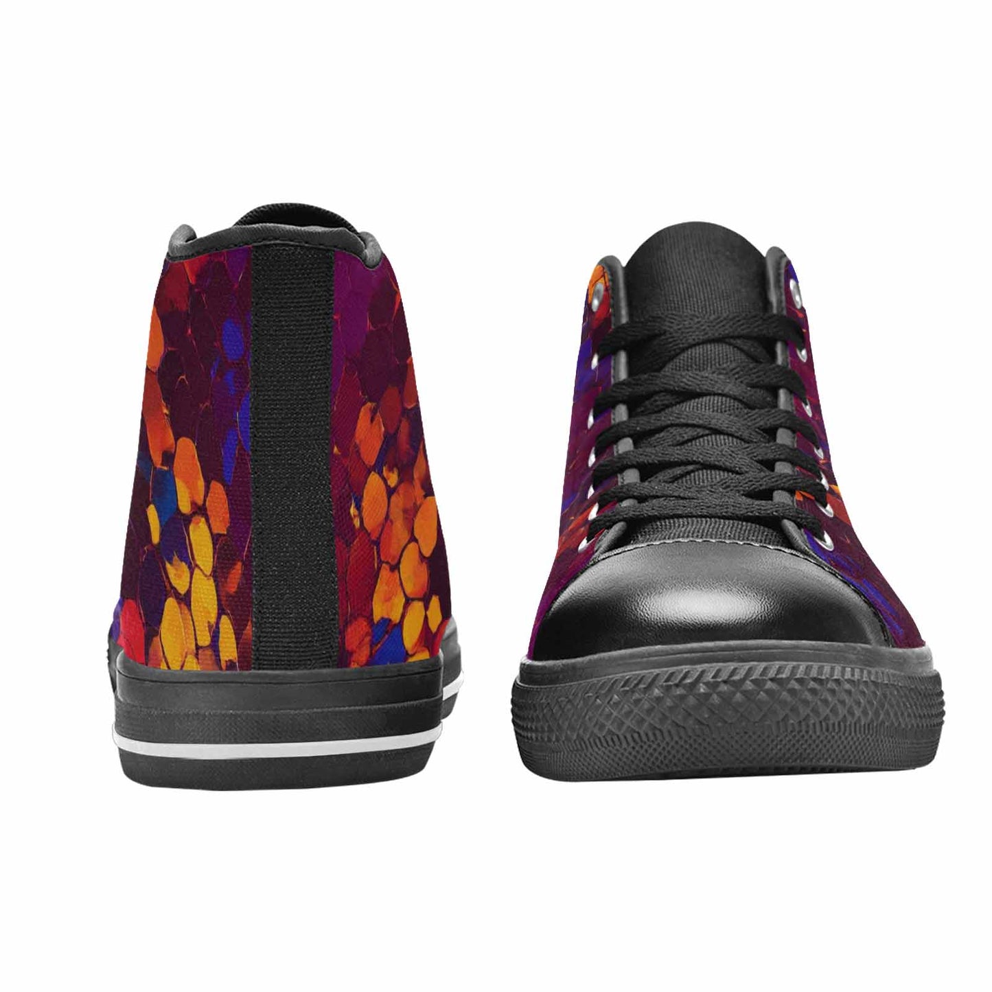 WOMEN'S Dark Snake Print High Top Canvas Y2K Custom Sneakers