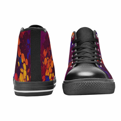 WOMEN'S Dark Snake Print High Top Canvas Y2K Custom Sneakers