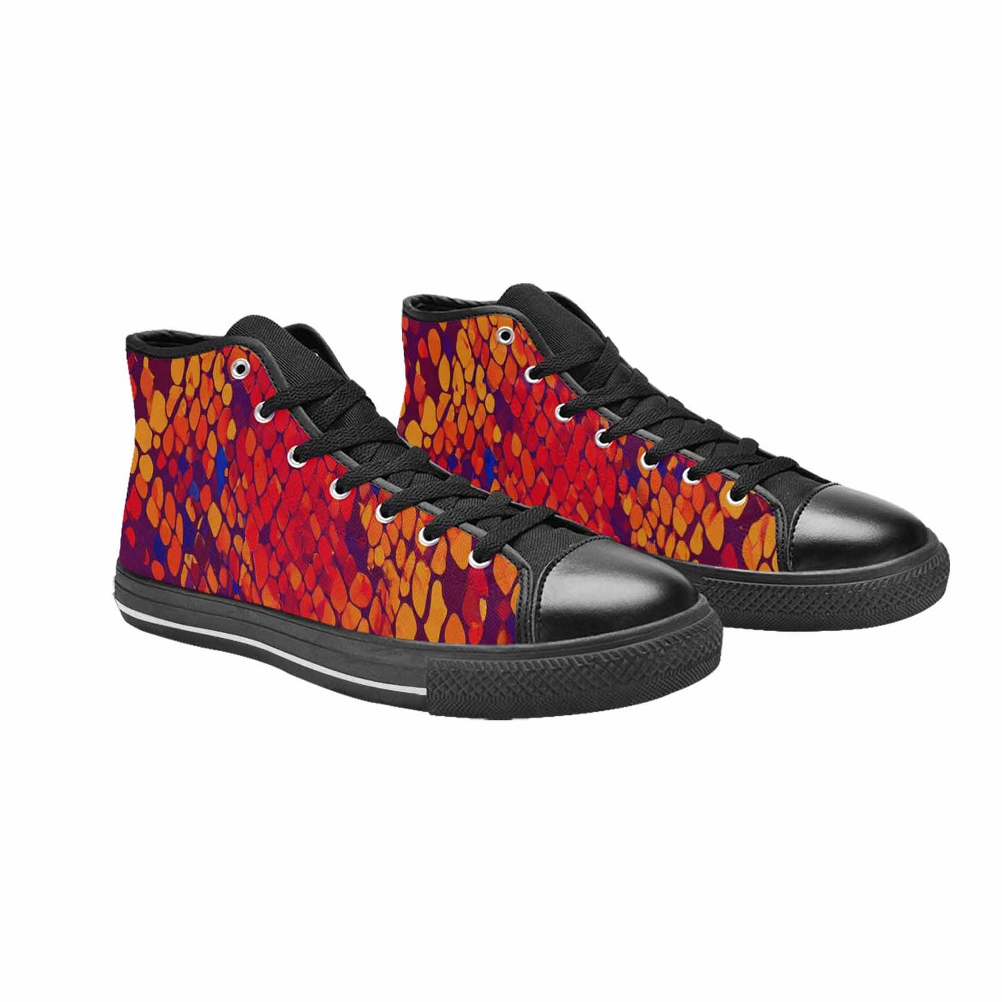MEN'S Dark Snake Print High Top Canvas Aesthetic Custom Shoes