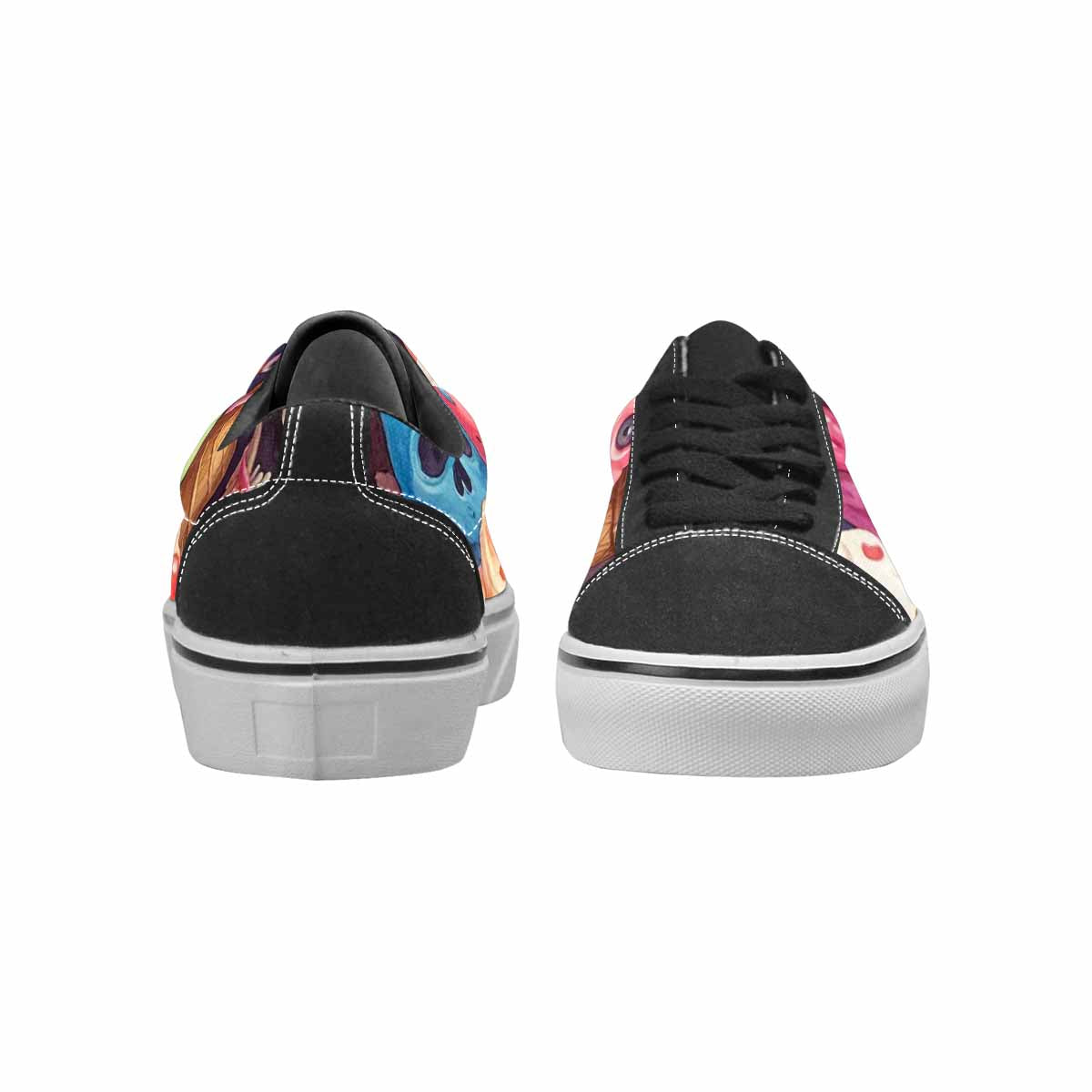 WOMEN'S Ice Cream Monsters  Lace-Up Canvas Vibrant Chaos Custom Sneakers