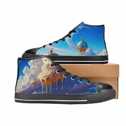 WOMEN'S Surrealist Desert Dreamscape High Top Canvas Aesthetic Custom Shoes
