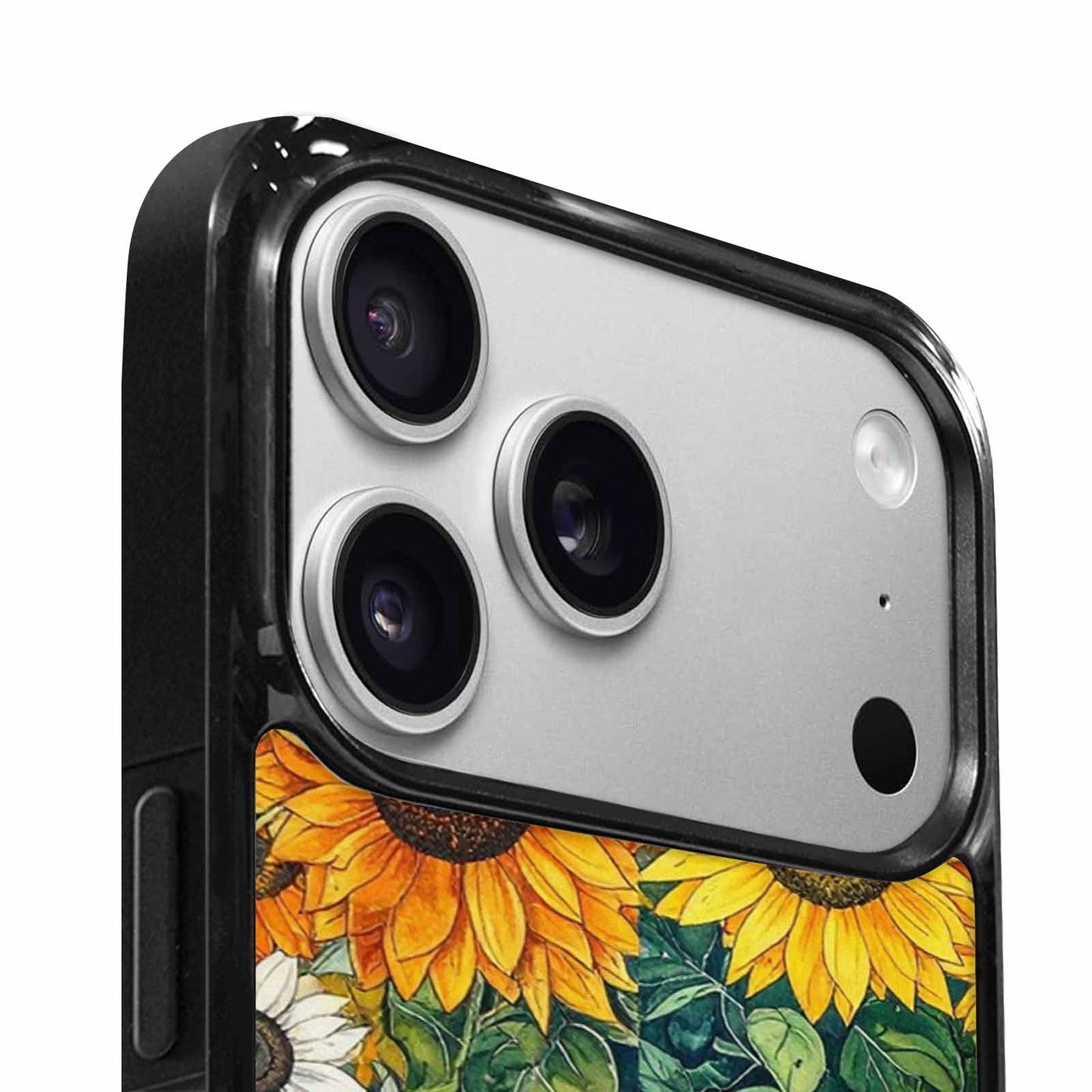 iPhone 17 Pro Case — Small Sunflower Pattern Randomly Varying Floral, Custom Designed Case Cover