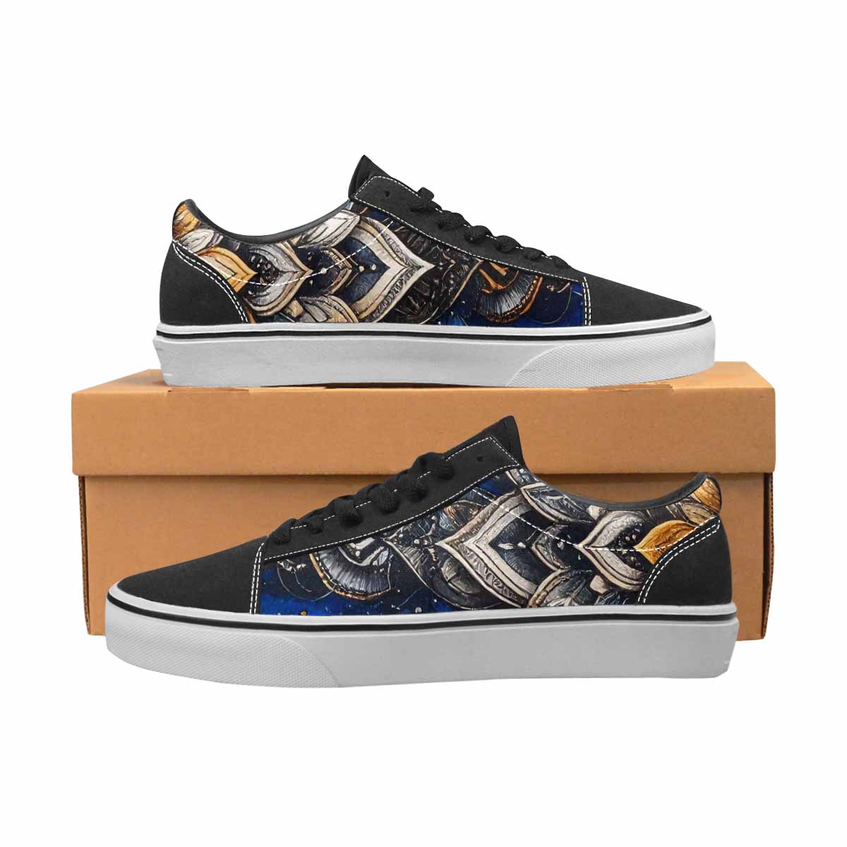 WOMEN'S Mandala Medallion Lace-Up Canvas Vibrant Chaos Sneakers