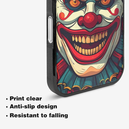 iPhone 16 Plus Case — Evil Circus Heads Faces Overlapping Patterns, Custom Print Case Cover