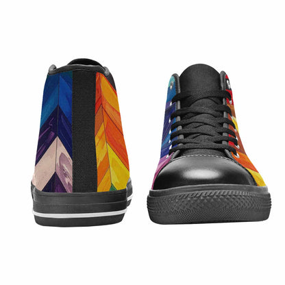 MEN'S Progress Pride Flag High Top Canvas Aesthetic Custom Sneakers