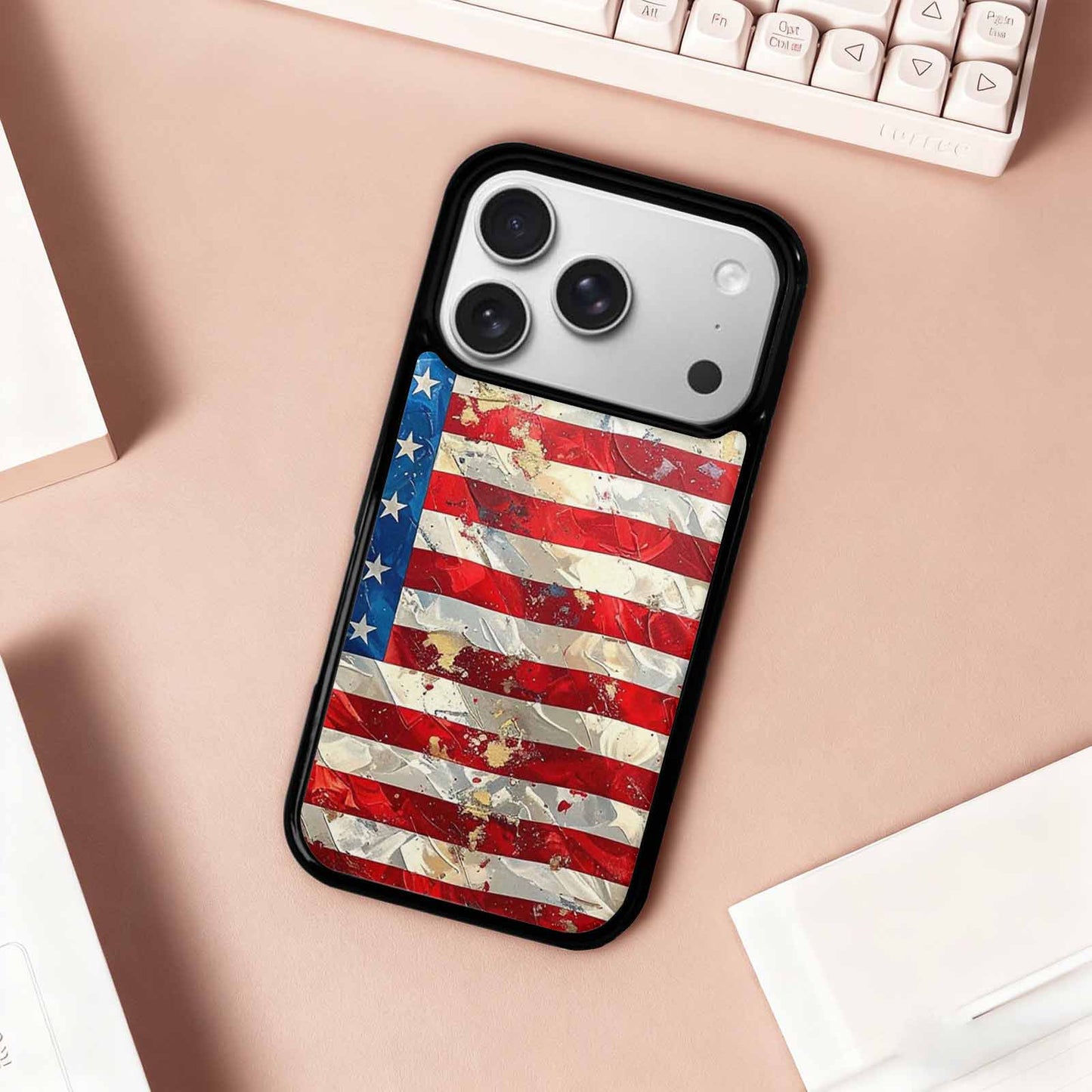 iPhone 17 Pro Case — Small American Flag Stars And Galaxy, Custom Print Case Cover