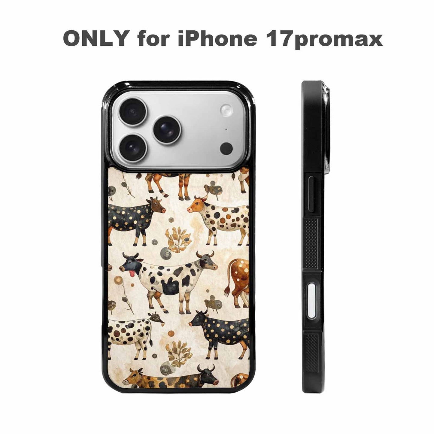 iPhone 17 Pro Max Case — Small Cow Animal Print Animal Print, Custom Phone Case