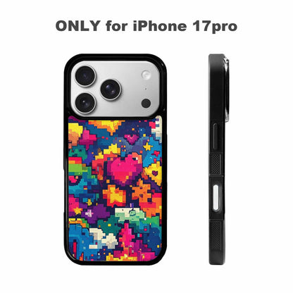 iPhone 17 Pro Case — Pixel Art Bit Burst Pattern Original, Custom Made Phone Cover