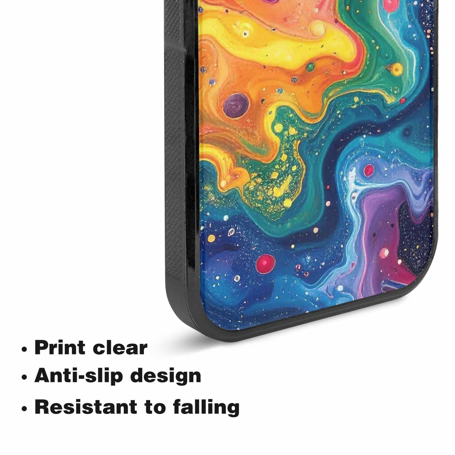 iPhone 15 Plus Case — Galaxy Art Colorful Cosmic Dust Small, Custom Phone Case