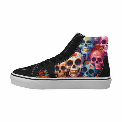 MEN'S Sugar Skulls Melting Sugar High Top Canvas Vibrant Chaos Custom Sneakers