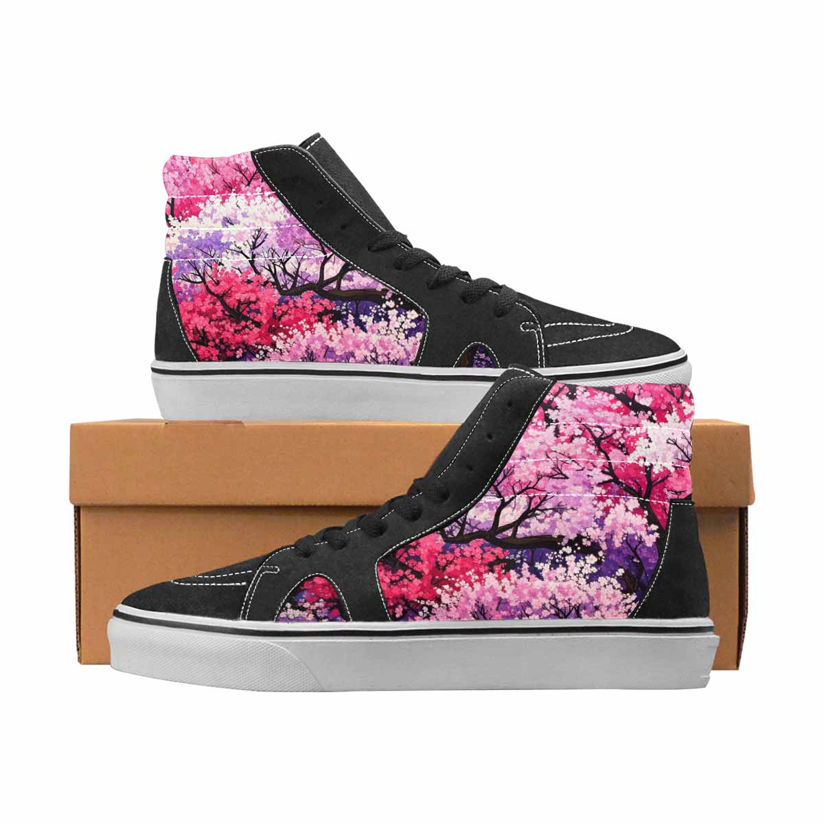 WOMEN'S Cherry Blossom High Top Canvas Boutique Cottagecore Custom Kicks