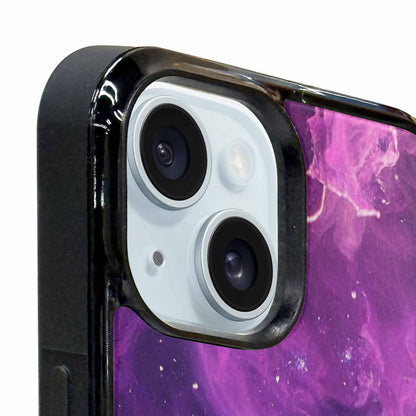 iPhone 15 Plus Case — Purple Color Tones Nebula Texture With, Unique Phone Case Design