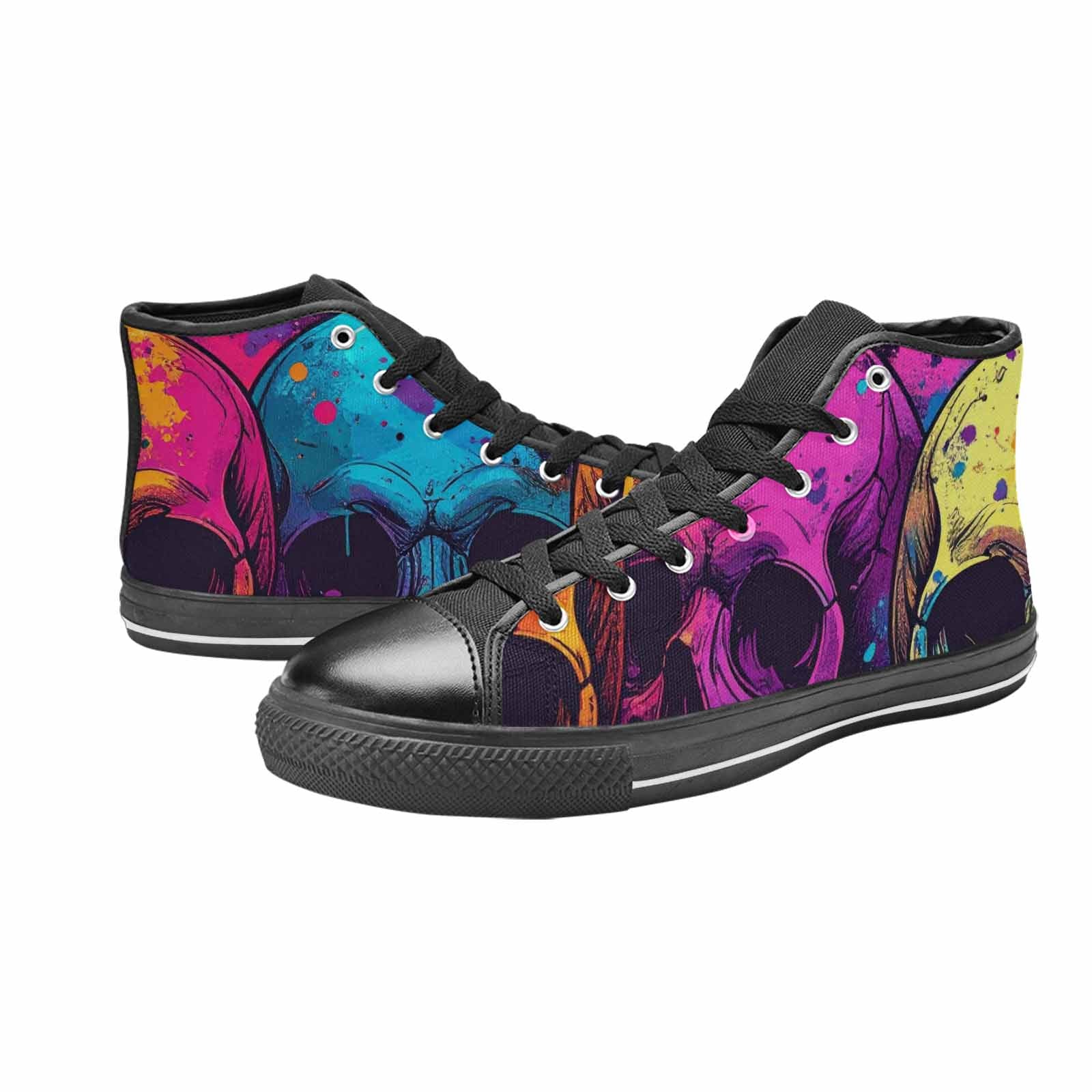 MEN'S Skulls Splatter Comic High Top Canvas Y2K Sneakers