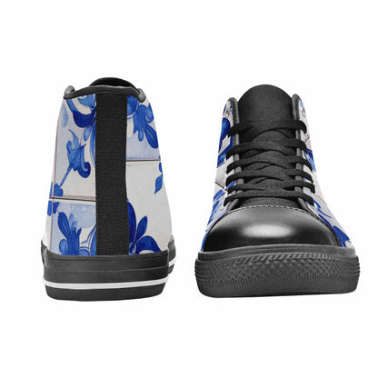 WOMEN'S Talavera Tile Floral High Top Canvas Neon Fantasy Shoes