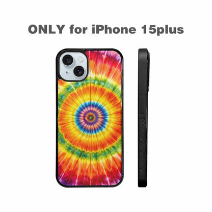 iPhone 15 Plus Case — Rainbow Spiral Tie Dye Custom, Custom Art Phone Cover