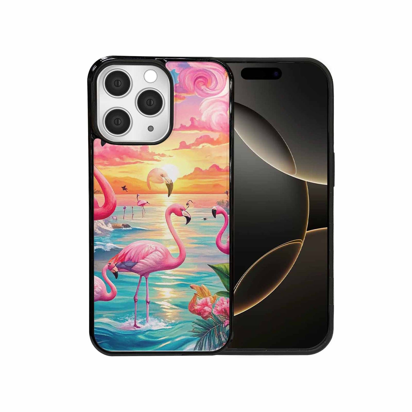iPhone 15 Pro Max Case — Flamingo Tropical Flamingo Tropical Pattern Hundreds, Custom Phone Case
