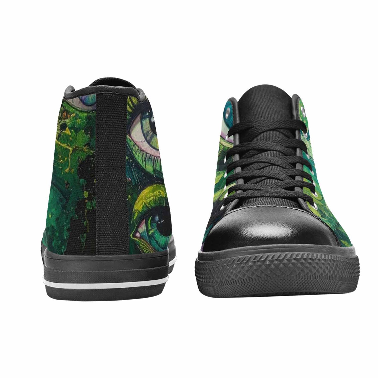 MEN'S Reptile Eye Cartoon High Top Canvas Wallpaper Art Custom Sneakers