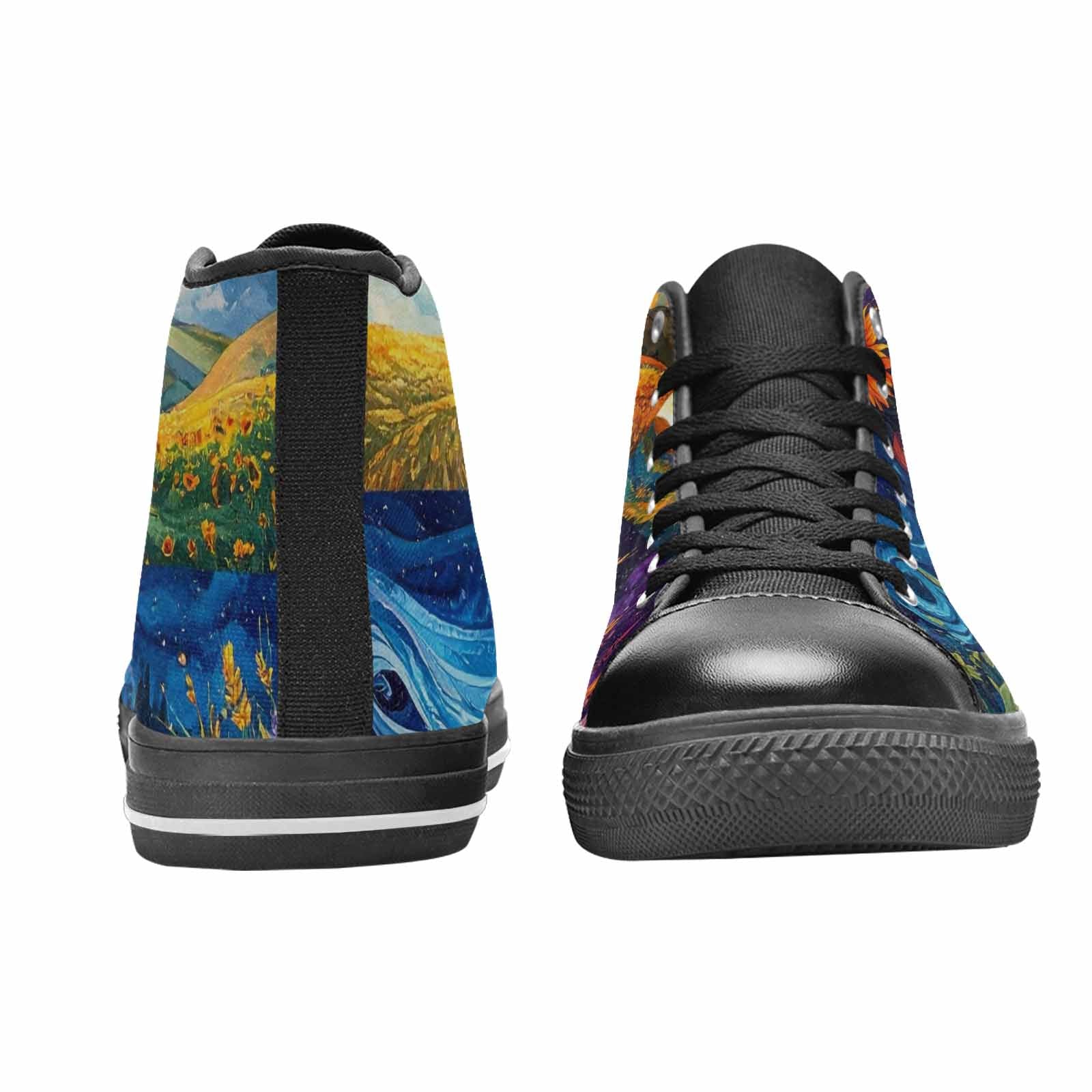 MEN'S Van Gogh-Style Swirl High Top Canvas Dark Academia Custom Shoes