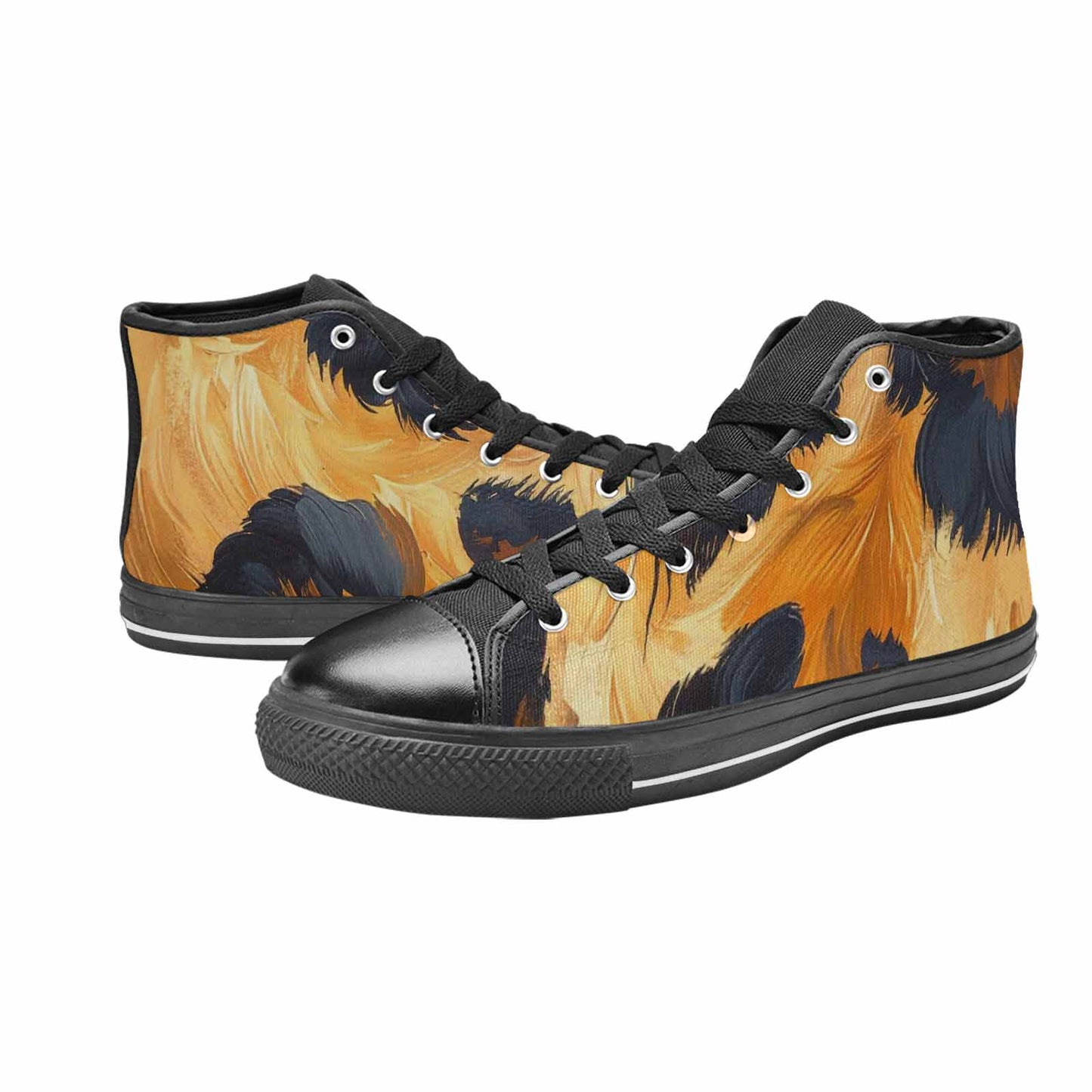 WOMEN'S Leopard Soft Airbrush Gradient High Top Canvas Dark Academia Sneakers