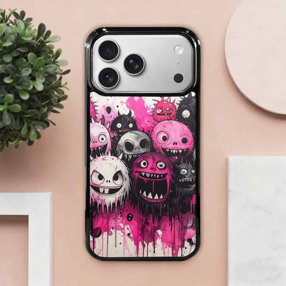 iPhone 17 Pro Max Case — Monsters (general) Black &amp; Cartoon Cute, Custom Printed Phone Case