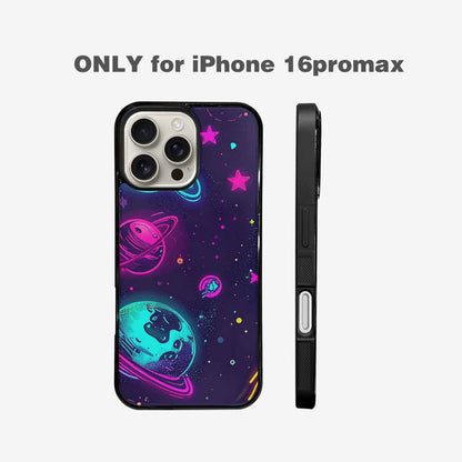 iPhone 16 Pro Max Case — Space Galaxy Astronaut Pattern Planets Stars, Original Design Phone Case