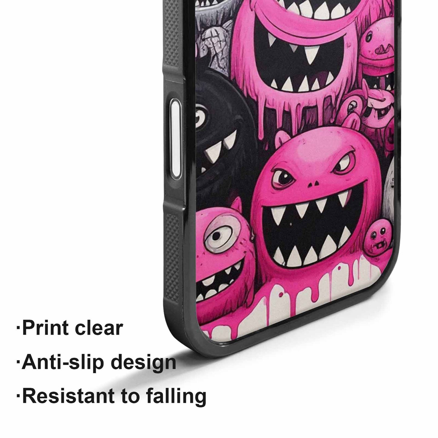iPhone 17 Case — Black &amp; Pink Ink Cartoon Cute, Custom Print Case Cover
