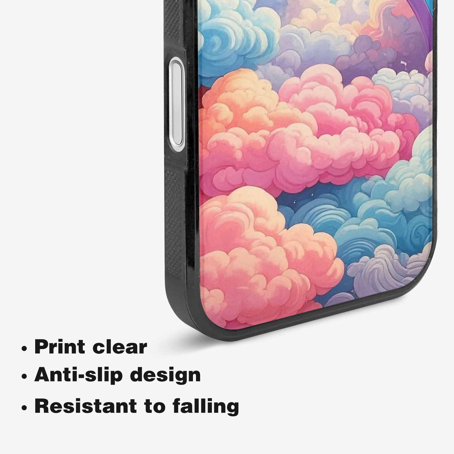 iPhone 16 Case — Cloud And Rainbow Burst Pattern Hundreds, Custom Art Phone Cover