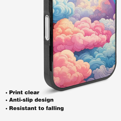 iPhone 16 Case — Cloud And Rainbow Burst Pattern Hundreds, Custom Art Phone Cover