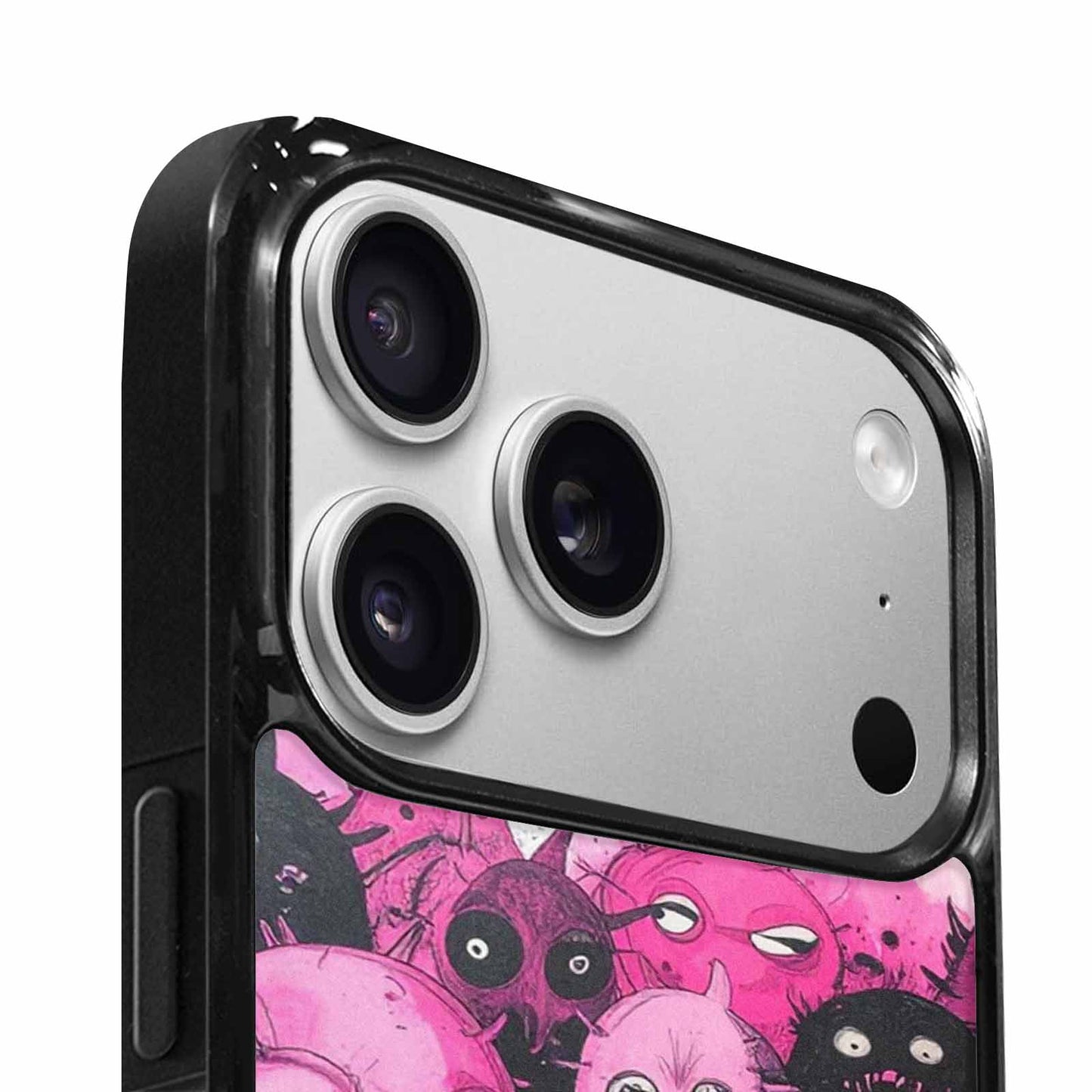 iPhone 17 Pro Max Case — Black &amp; Pink Ink Cartoon Cute, Unique Phone Case Design