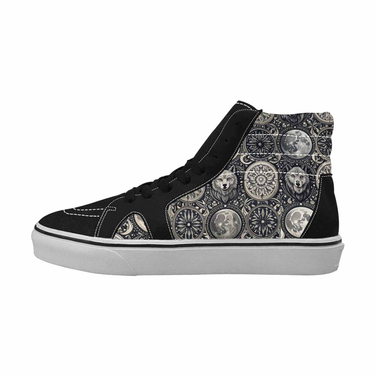 WOMEN'S Wolves Everywhere Collage High Top Canvas Y2K Custom Sneakers