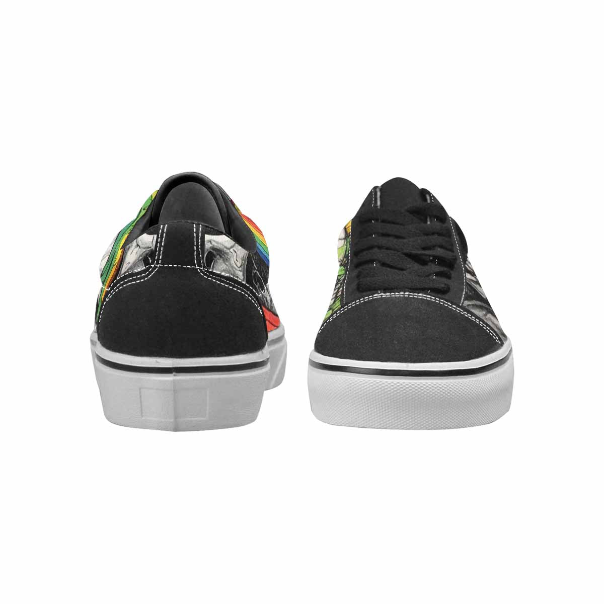 WOMEN'S Rainbow From Skull S Lace-Up Canvas Wallpaper Art Custom Sneakers