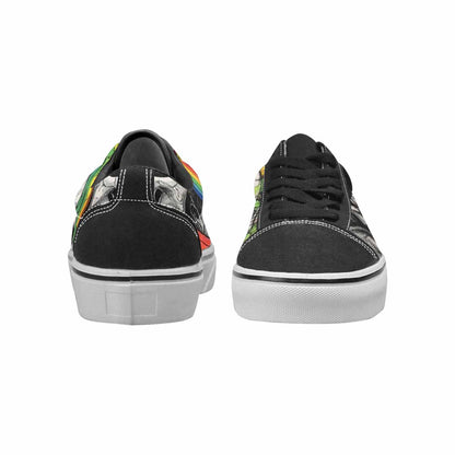 WOMEN'S Rainbow From Skull S Lace-Up Canvas Wallpaper Art Custom Sneakers