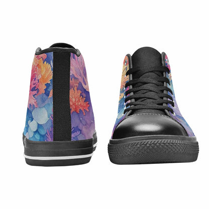 MEN'S Fish Scale Coral High Top Canvas Dark Academia Sneakers