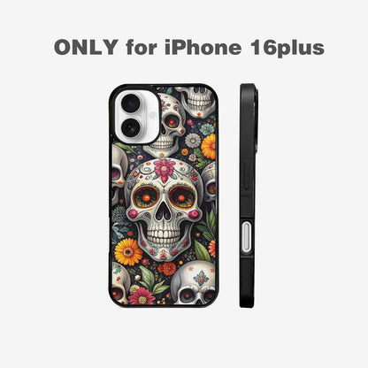 iPhone 16 Plus Case — Greyscale Black And White Dark Black, Customized Protective Case