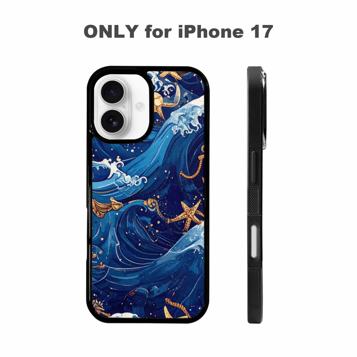 iPhone 17 Case — Small Ocean Wave Pattern, Original Art, Custom Art Phone Cover