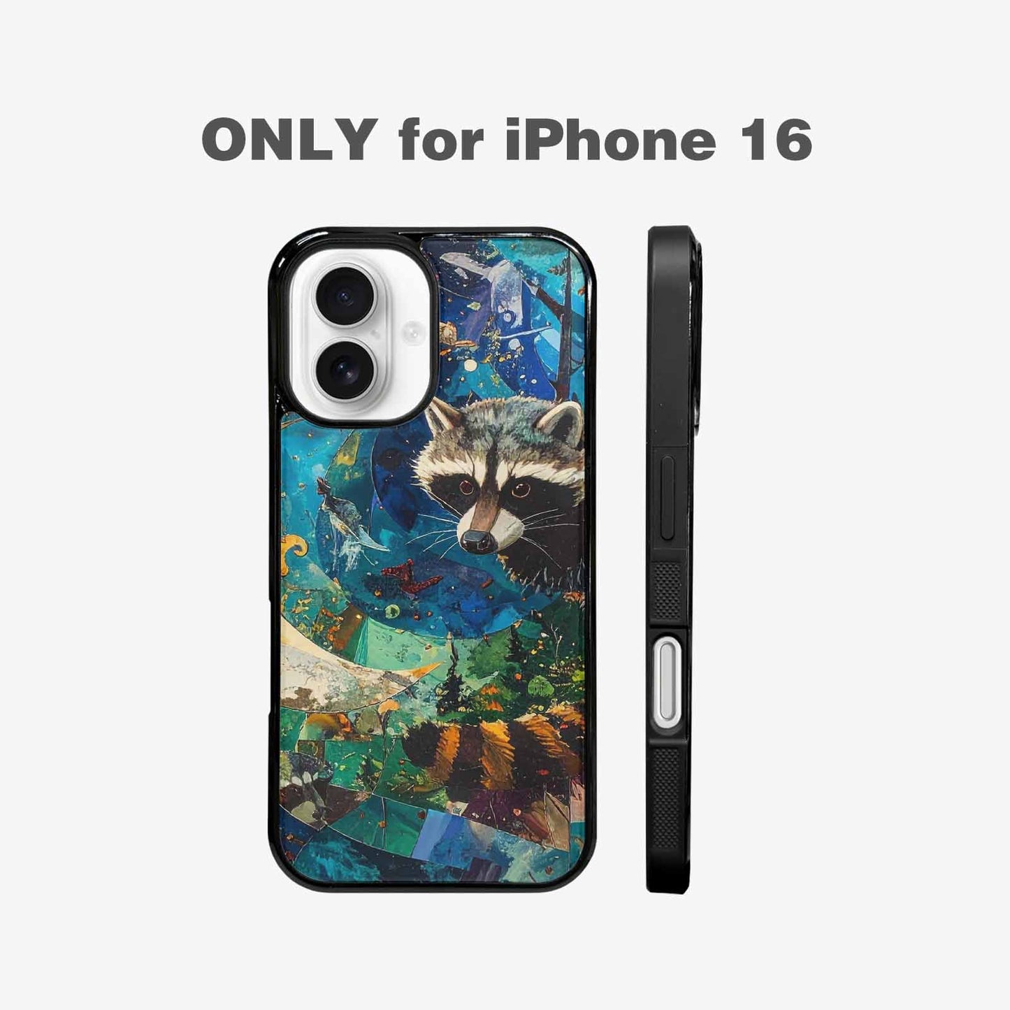 iPhone 16 Case — Raccoon Bandit Raccoon Bandit Pattern Hundreds, Custom Phone Case