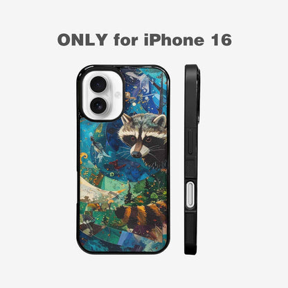 iPhone 16 Case — Raccoon Bandit Raccoon Bandit Pattern Hundreds, Custom Phone Case