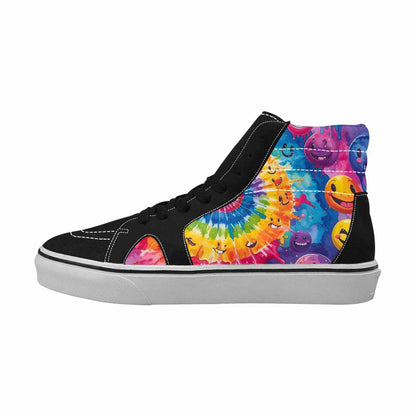 MEN'S Smiley Facessmiley Faces  High Top Canvas Neon Fantasy Shoes