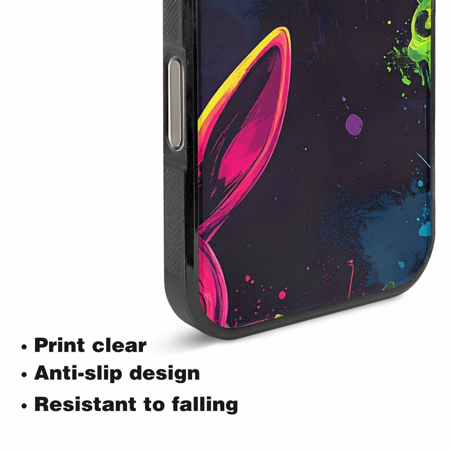 iPhone 16 Pro Max Case — Radioactive Ghost Bunny Skull Small Radioactive, Custom Printed Phone Case