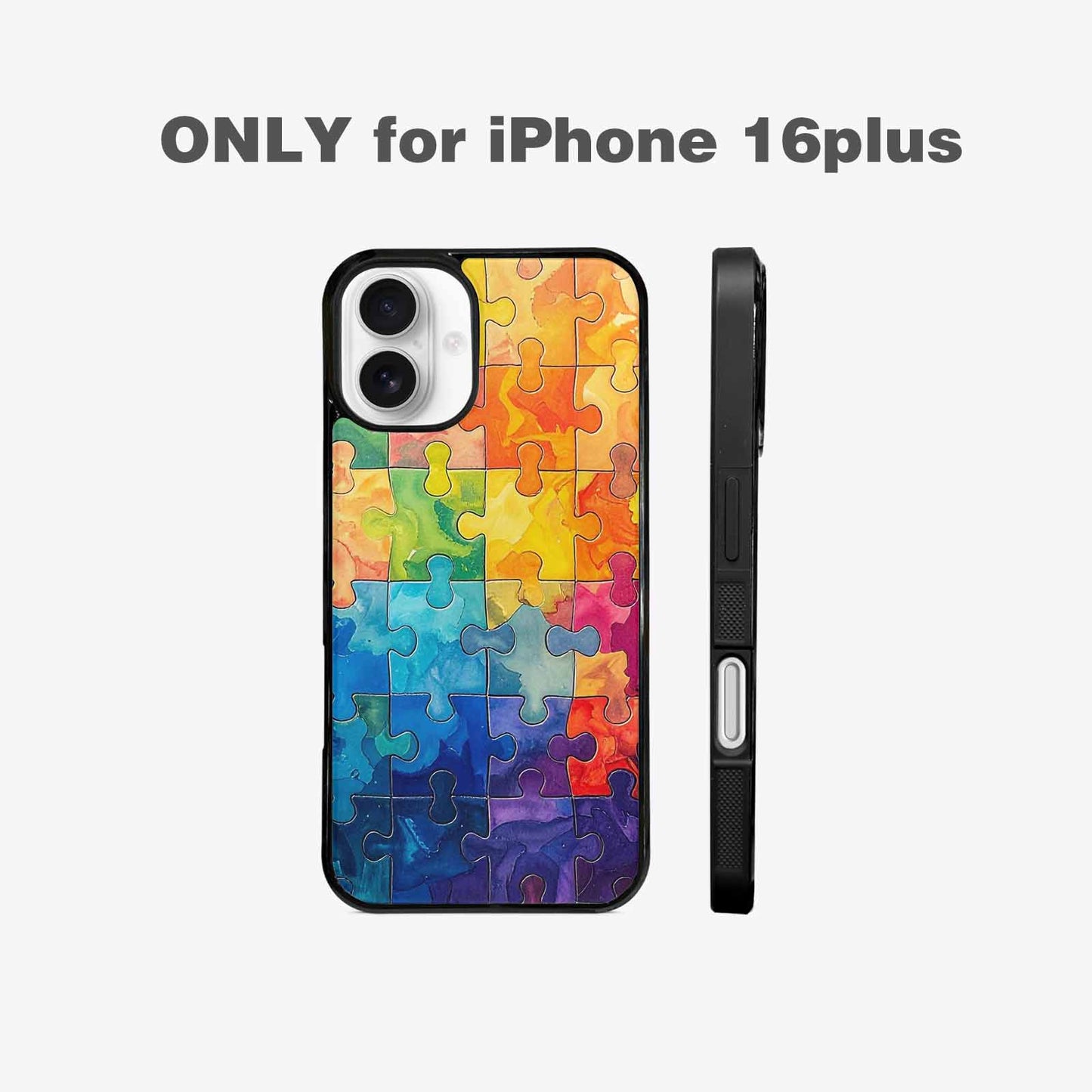 iPhone 16 Plus Case — Autism Puzzle Pieces Puzzle Piece Pattern, Custom Printed Phone Case