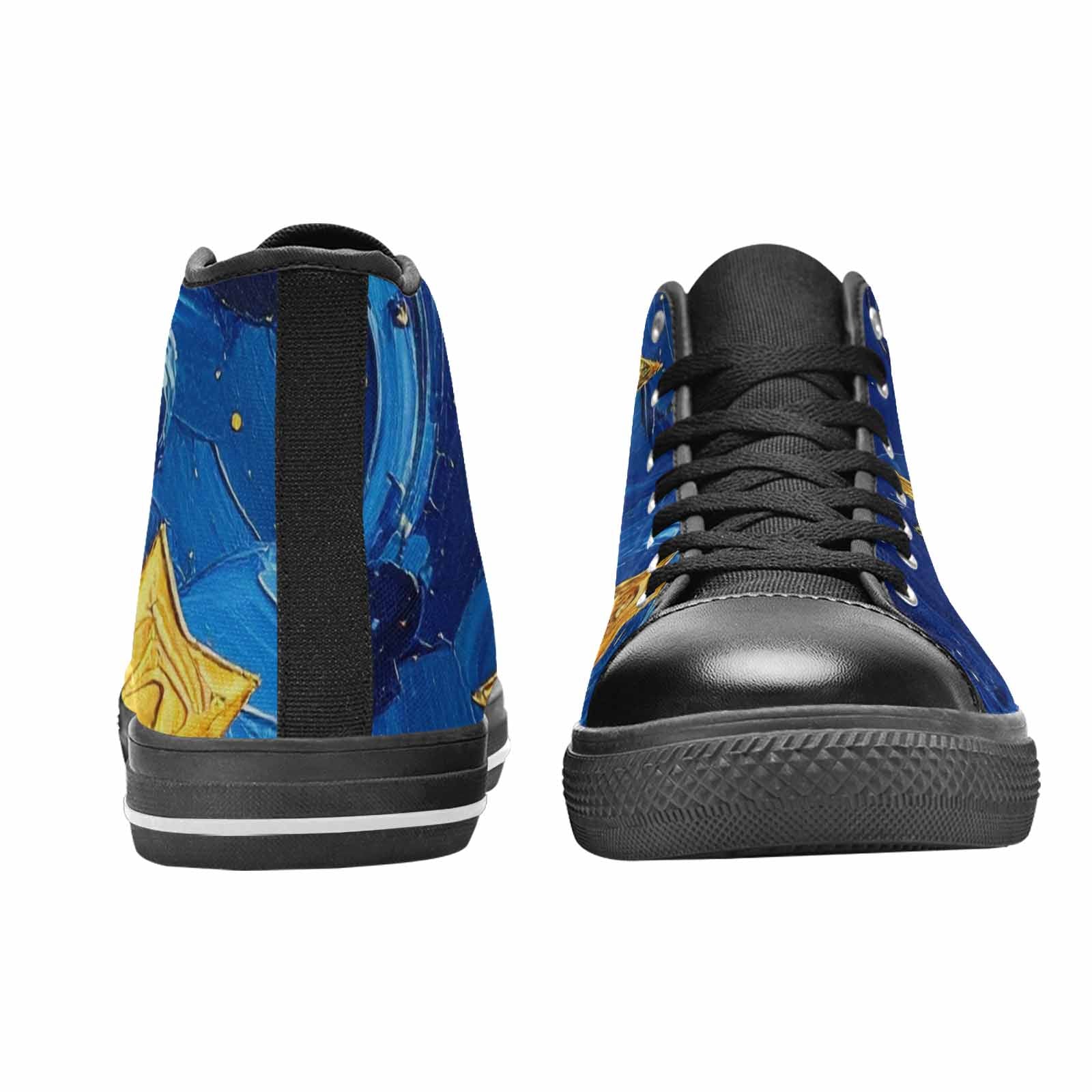 WOMEN'S Starry Night Galaxy High Top Canvas Neon Fantasy Sneakers