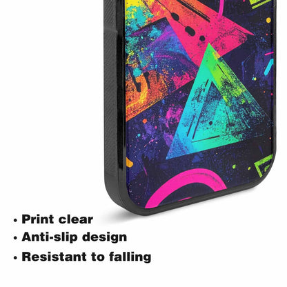 iPhone 15 Plus Case — Memphis Squiggles Triangles Dots, Custom Print Case Cover