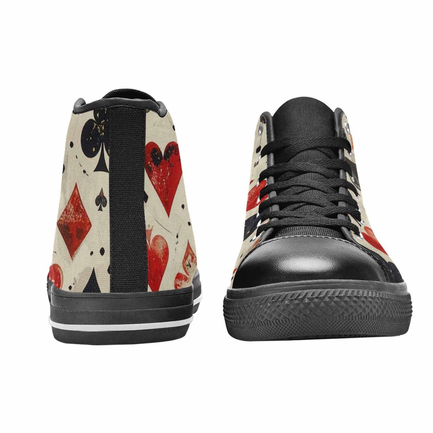MEN'S Playing Card Suit High Top Canvas Wallpaper Art Shoes