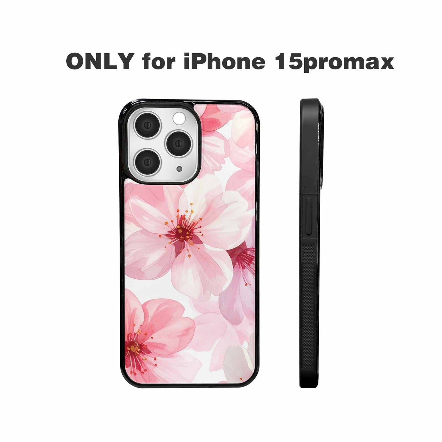 iPhone 15 Pro Max Case — Japanese Cherry Blossom Pattern Sakura Flowers, Customized Protective Case