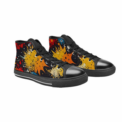 WOMEN'S Comic Book Halftone High Top Canvas Dreamcore Custom Sneakers