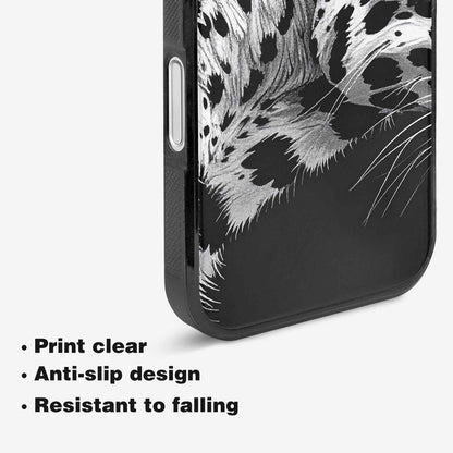iPhone 16 Plus Case — Leopard Print Black And White Style, Customized Protective Case