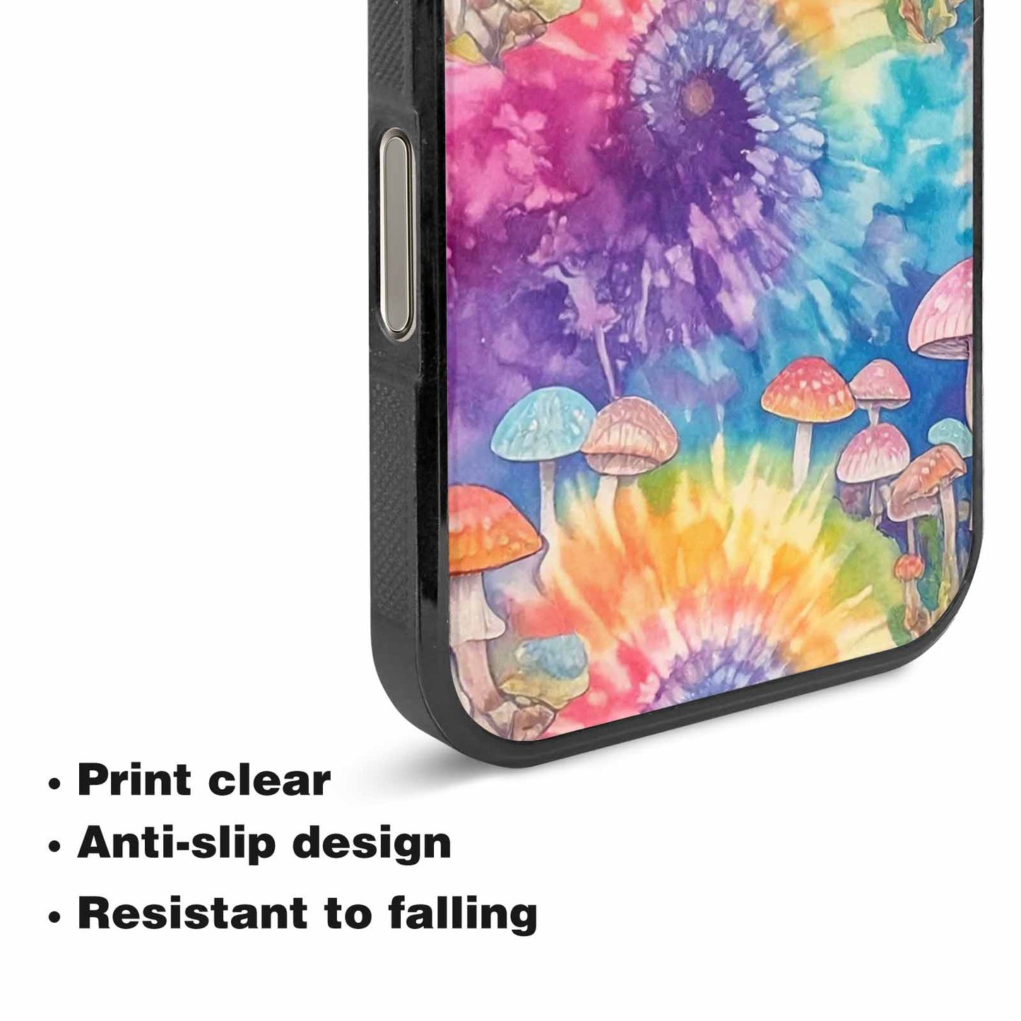 iPhone 16 Pro Max Case — Mushrooms Tie Dyemushrooms Pat 9i2, Custom Printed Phone Case