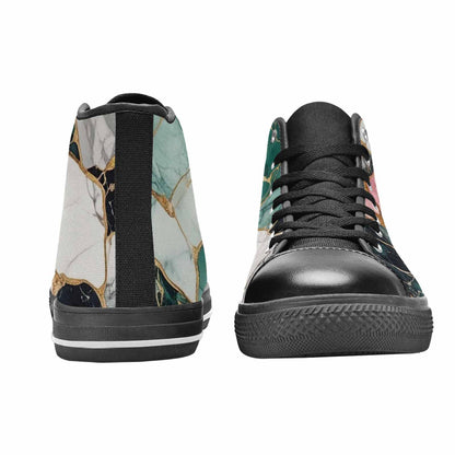 MEN'S Marble Stone Texture High Top Canvas Aesthetic Custom Sneakers