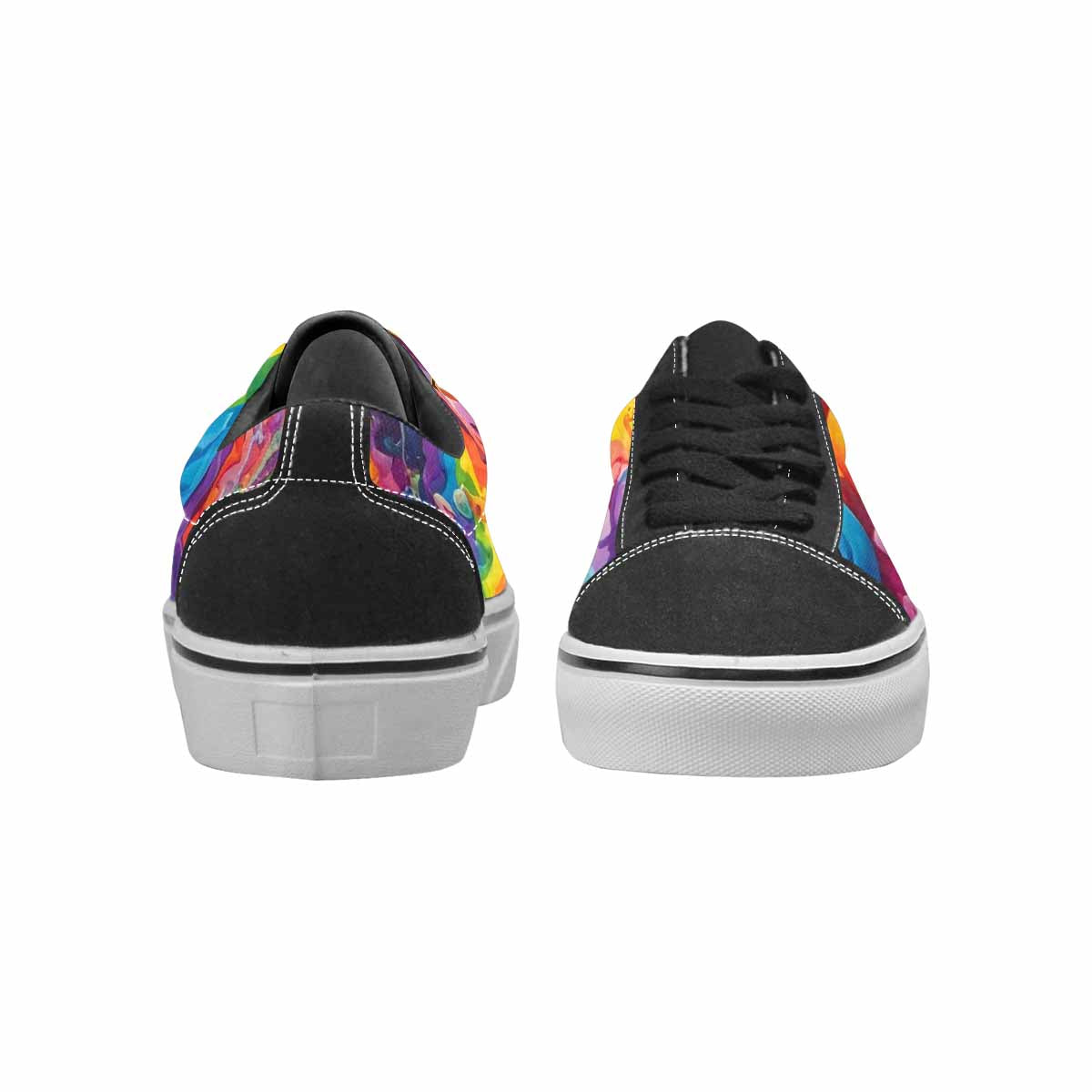 WOMEN'S Smiley Facessmiley Faces  Lace-Up Canvas Melting Art Sneakers